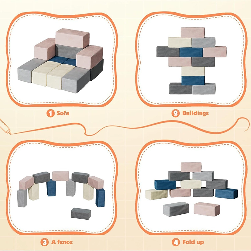 12 PCS Modular Kids Play Blocks Toddler Building Fortplay Set