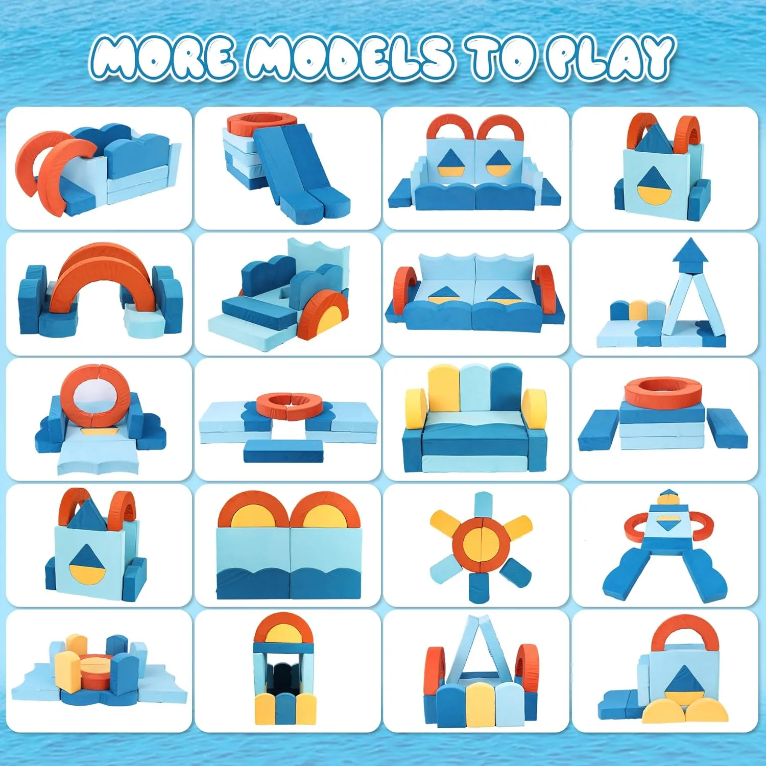 22Pcs Modular Kids Play Couch