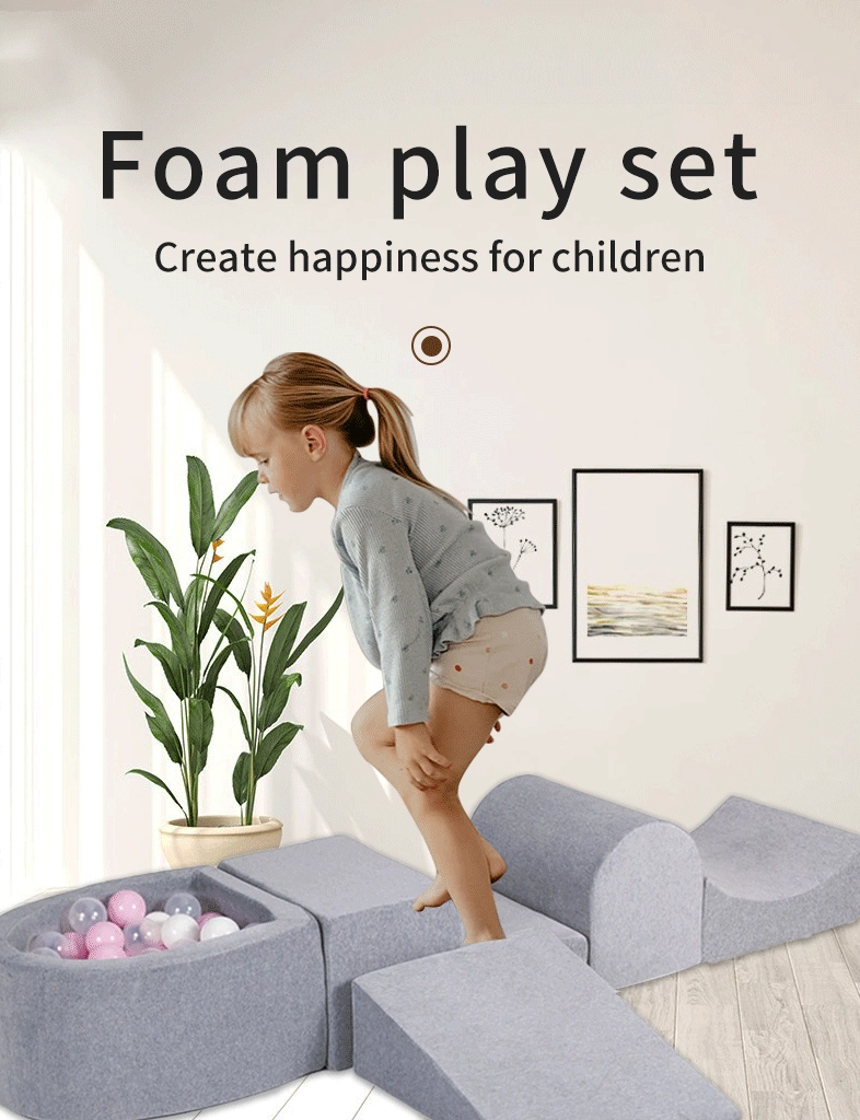 5-Piece Indoor Foam Tunnel Climber and Crawl Playset